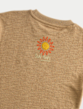 Pure Cotton Textured Embroidered T-Shirt (2-8 Yrs)
