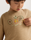 Pure Cotton Textured Embroidered T-Shirt (2-8 Yrs)