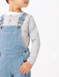 Denim Pinstripe Dungarees (2-7 Years)