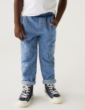 Pure Cotton Pull-On Cargo Jeans