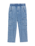 Pure Cotton Pull-On Cargo Jeans