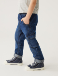Relaxed Denim Cargo Jeans