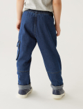 Relaxed Denim Cargo Jeans