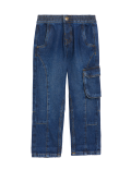 Relaxed Denim Cargo Jeans