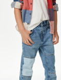 Relaxed Denim Patchwork Jeans (2-8 Yrs)