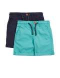2pk Pure Cotton Ripstop Shorts (2-7 Yrs)