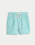Pure Cotton Leaf Embroidered Shorts (2-8 Yrs)