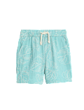 Pure Cotton Leaf Embroidered Shorts (2-8 Yrs)