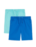 2pk Pure Cotton Plain Shorts