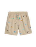 Pure Cotton Embroidered Shorts (2-8 Yrs)