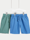 2pk Pure Cotton Ripstop Shorts (2-8 Yrs)