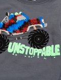 Cotton Monster Truck Sequin Jumper (2-7 Yrs)