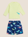 2pc Dinosaur Rash Vest & Swim Shorts (2-7 Yrs)