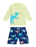 2pc Dinosaur Rash Vest & Swim Shorts (2-7 Yrs)