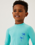 2pc Palm Print Swim Set (2-7 Yrs)