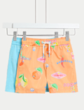 2pk Fruit And Plain Swim Shorts (2-8 Yrs)