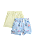2 Pack Printed Swim Shorts (2-8 Yrs)