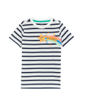 Pure Cotton Striped Printed T-Shirt