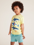 Pure Cotton Shark Print T-Shirt