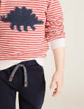2 Piece Cotton Striped Dinosaur Outfit