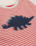 2 Piece Cotton Striped Dinosaur Outfit