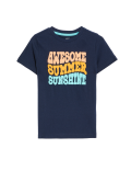 Pure Cotton Summer Slogan T-Shirt