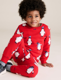 Cotton Penguin Print Joggers (2-7 Yrs)