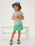 Cotton Rich Dinosaur Print Shorts (2-7 Yrs)
