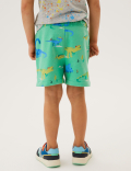 Cotton Rich Dinosaur Print Shorts (2-7 Yrs)