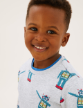Cotton Rich Robot Print Sweatshirt (2-7 Yrs)