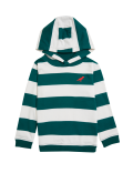 Cotton Rich Striped Hoodie