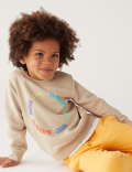 Cotton Rich Slogan Sweatshirt (2-8 Yrs)