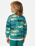 Cotton Rich Cars Sweatshirt (2-8 Yrs)