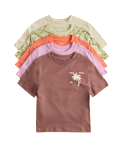 5 Pack Pure Cotton Palm Tree Print T-Shirts (2-8 Yrs)