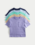5 Pack Pure Cotton Short Sleeve T-Shirts (2-8 Yrs)