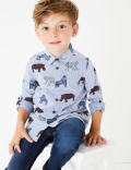 Pure Cotton Animal Print Shirt (3 Months - 7 Years)