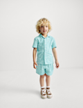Pure Cotton Leaf Embroidered Shirt (2-8 Yrs)