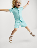 Pure Cotton Leaf Embroidered Shirt (2-8 Yrs)