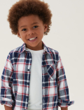 2pc Pure Cotton Check Shirt and T-Shirt (2-7 Yrs)