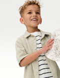 Cotton Rich Textured Shirt & T-Shirt Set (2-8 Yrs)