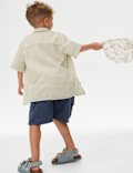 Cotton Rich Textured Shirt & T-Shirt Set (2-8 Yrs)