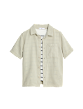 Cotton Rich Textured Shirt & T-Shirt Set (2-8 Yrs)