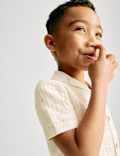 Pure Cotton Textured Knitted Shirt (2-8 Yrs)