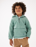 Cotton Rich Woven Half Zip Hoodie (2-7 Yrs)