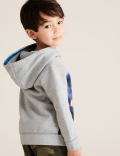 Cotton Rich Rocket Print Hoodie (2-7 Yrs)