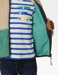 Borg Colourblock Zip Up Jacket (2-8 Yrs)