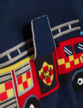 Pure Cotton Fire Engine Knitted Jumper