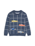 Pure Cotton Car Knitted Jumper (2-8 Yrs)