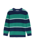 Pure Cotton Knitted Striped Jumper (2-8 Yrs)