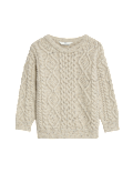 Cotton Rich Cable Knit Jumper (2-8 Yrs)